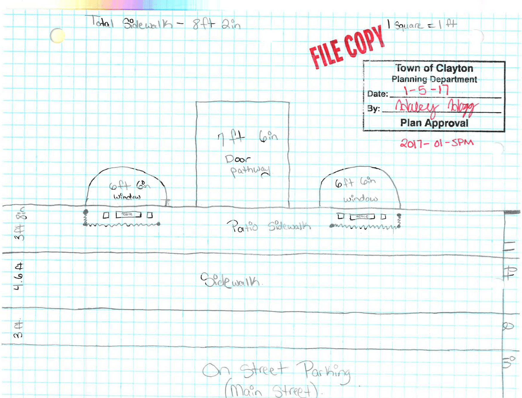 Example of an approved site plan from a Town of Clayton Zoning Compliance Permit